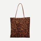 Shein Leopard Print Suede Tote Bag