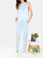 Shein Dropped Armhole Self-tie Waist Pockets Jumpsuit