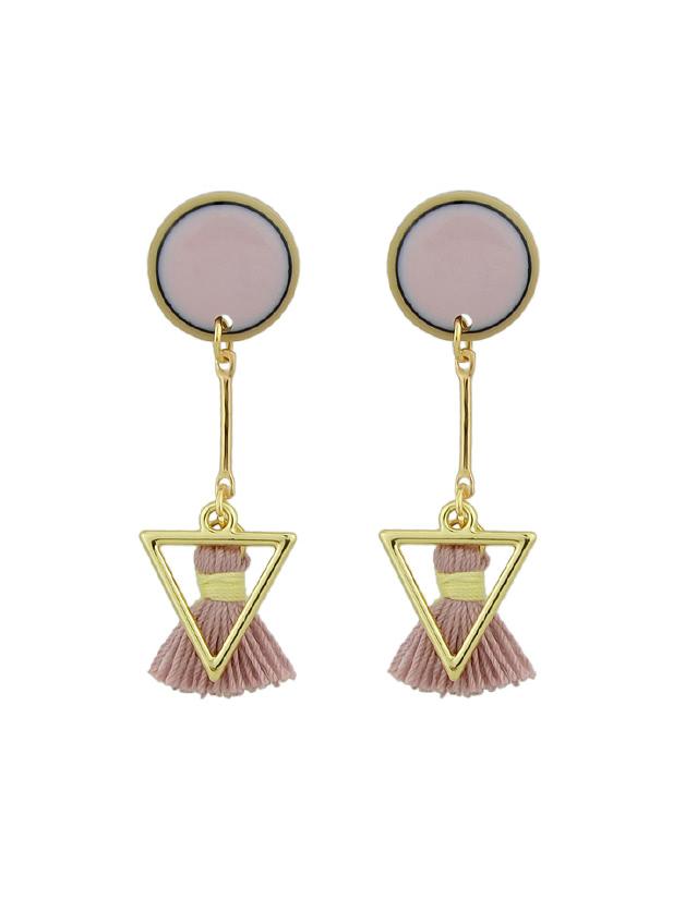 Shein Tassel And Triangle Shape Earrings