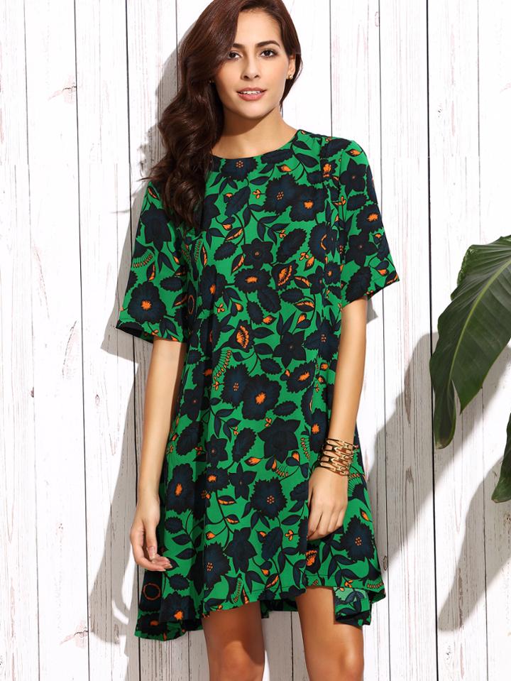 Shein Floral Print Swing Dress