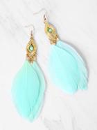 Shein Feather Decorated Drop Earrings
