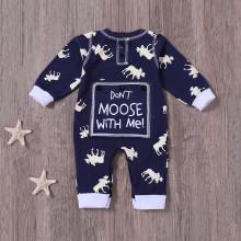 Shein Boys Animal And Letter Print Jumpsuits