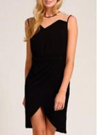 Rosewe Laconic Sleeveless Mesh Splicing Round Neck Sheath Dress