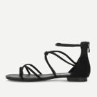 Shein Toe Ring Strappy Suede Flat Sandals