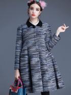 Shein Multicolor Lapel Long Sleeve Jacquard Coat