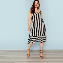 Shein Plus Ruffle Hem Striped Dress