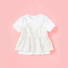 Shein Girls Flower Print Ruffle Hem 2 In 1 Cami Top