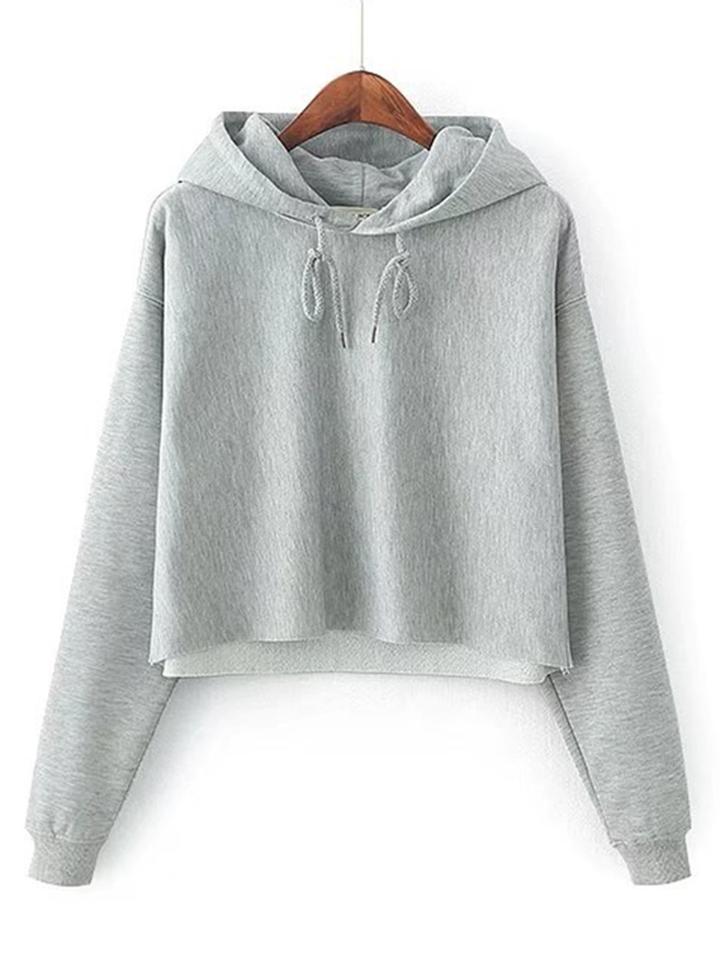 Shein Drop Shoulder Cropped Hoodie