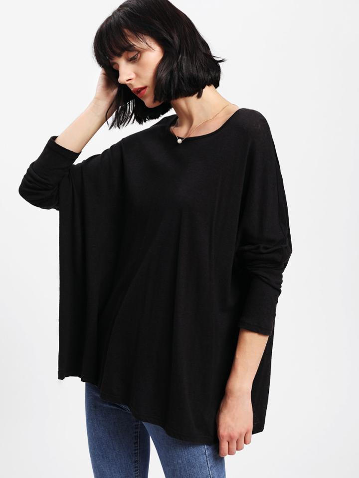 Shein Oversized Solid Dolman Tee