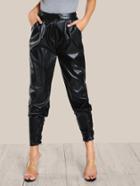 Shein Faux Leather Cigarette Buckle Pants