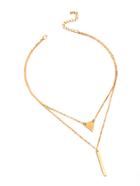Shein Metal Triangle And Bar Pendant Necklace