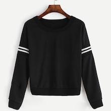 Shein Plus Varsity Striped Sweatshirt