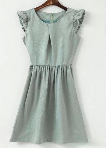 Rosewe Adorable Round Neck A Line Design Mini Dress
