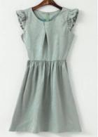 Rosewe Adorable Round Neck A Line Design Mini Dress