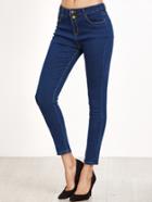 Shein Blue Skinny Jeans With Pocket