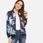 Shein Floral Print Zip Jacket