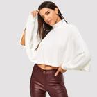 Shein High Neck Rib Knit Crop Dolman Top