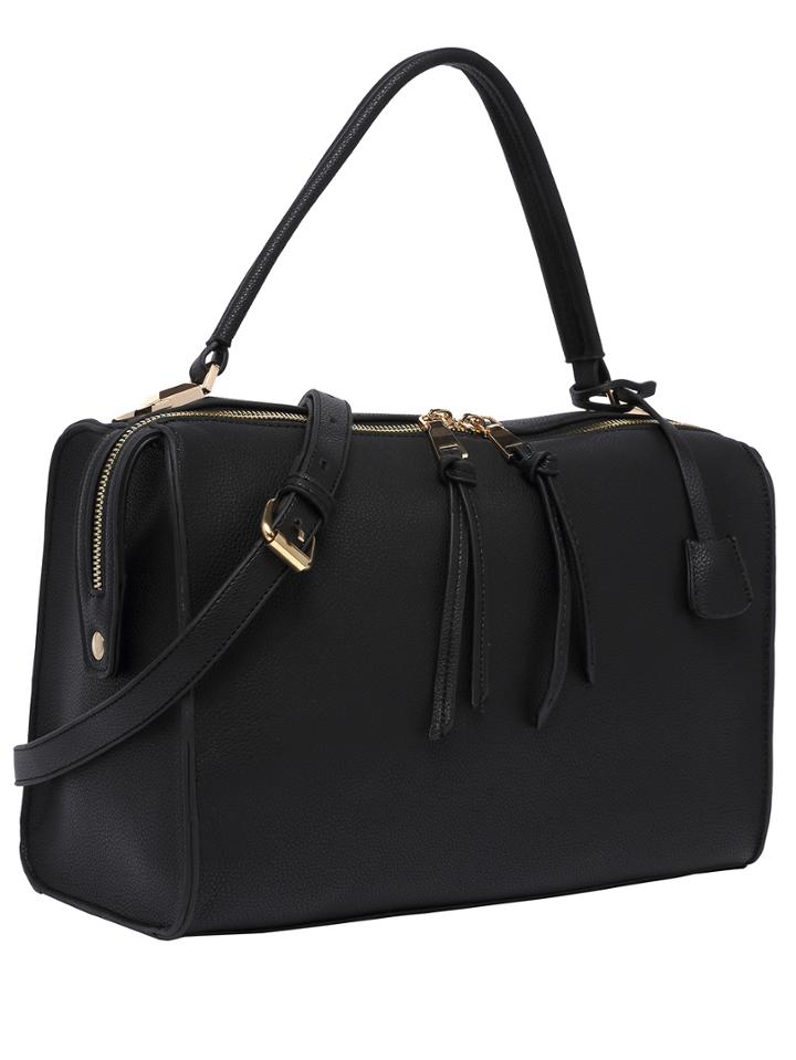 Shein Black Tassel Zipper Shoulder Bag