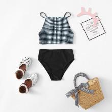 Shein Girls Gingham Bikini Set