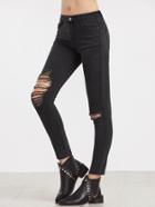 Shein Knee Ripped Skinny Jeans