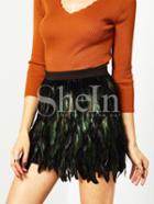 Shein Multicolor High Waist Feather Skirt