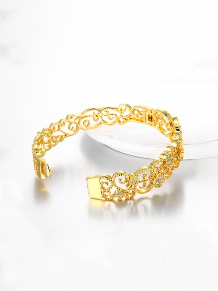 Shein Rhinestone Detail Metal Cuff