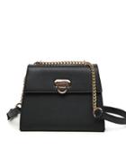 Shein Turnlock Flap Trapezoid Bag With Chain Strap