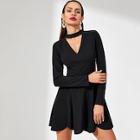 Shein Choker Neck Fit And Flare Dress