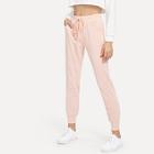 Shein Drawstring Waist Pearl Embellished Pants