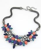Shein Multicolor Gemstone Flower Shaped Necklace
