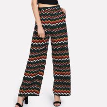 Shein Allover Chevron Print Wide Leg Pants