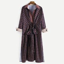 Shein Knot Front Geo Pattern Shirt Dress