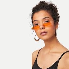 Shein Rimless Oval Sunglasses