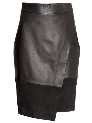 Shein Black Slim Asymmetrical Pu Skirt
