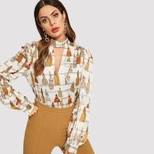 Shein Mixed Print Choker Top