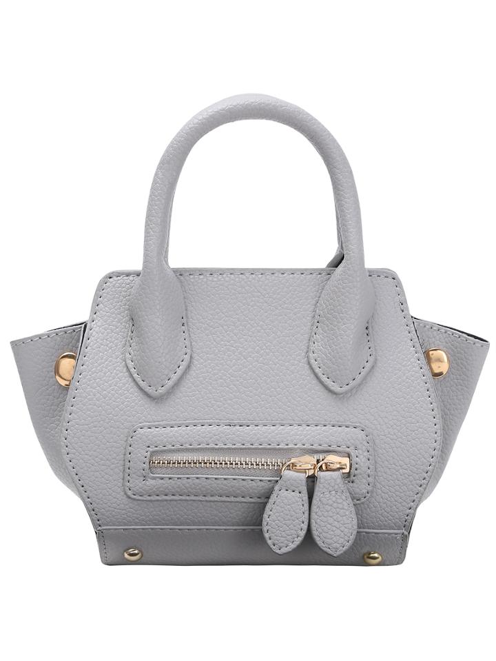 Shein Grey Smiley Face Trapeze Crossbody Bag