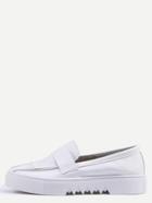 Shein White Round Toe Thick-soled Slip-on Sneakers