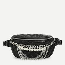 Shein Faux Pearl Chain Detail Bum Bag