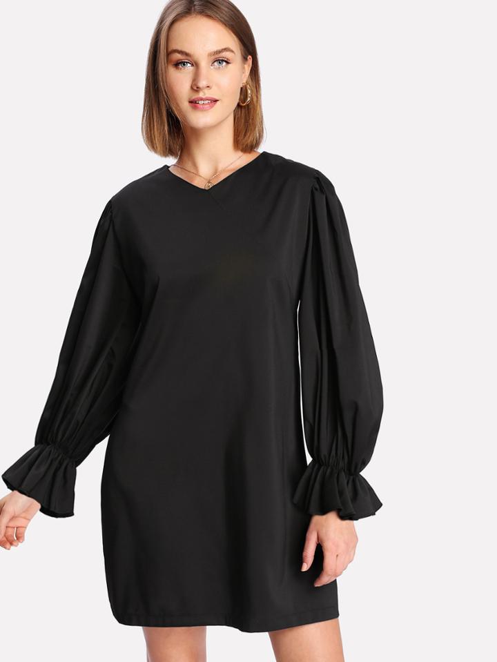 Shein Ruffle Trim Tunic Dress