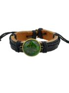 Shein Green Hiphop Jewelry Rock Style Pu Leather Bracelets