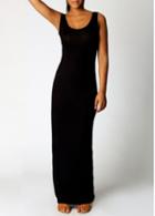 Rosewe Round Neck Sleeveless Black Maxi Dress