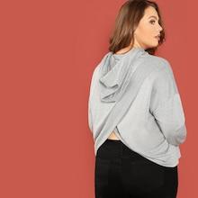 Shein Plus Overlap Split Back Hoodie