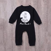 Shein Boys Moon And Letter Print Jumpsuits