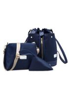 Shein Plain Nylon 3pcs Bag Set - Blue
