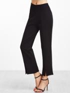 Shein Black Split Front Straight Leg Pants