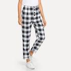 Shein Plaid Single Breasted Pants