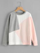 Shein Cut And Sew Panel Drop Shoulder Pullover