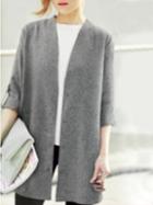 Shein Grey Open Front Plus Coat