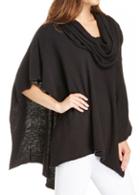 Rosewe Black Cowl Neck Cloak Design Sweater
