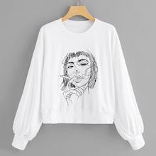 Shein Figure Embroidered Sweatshirt